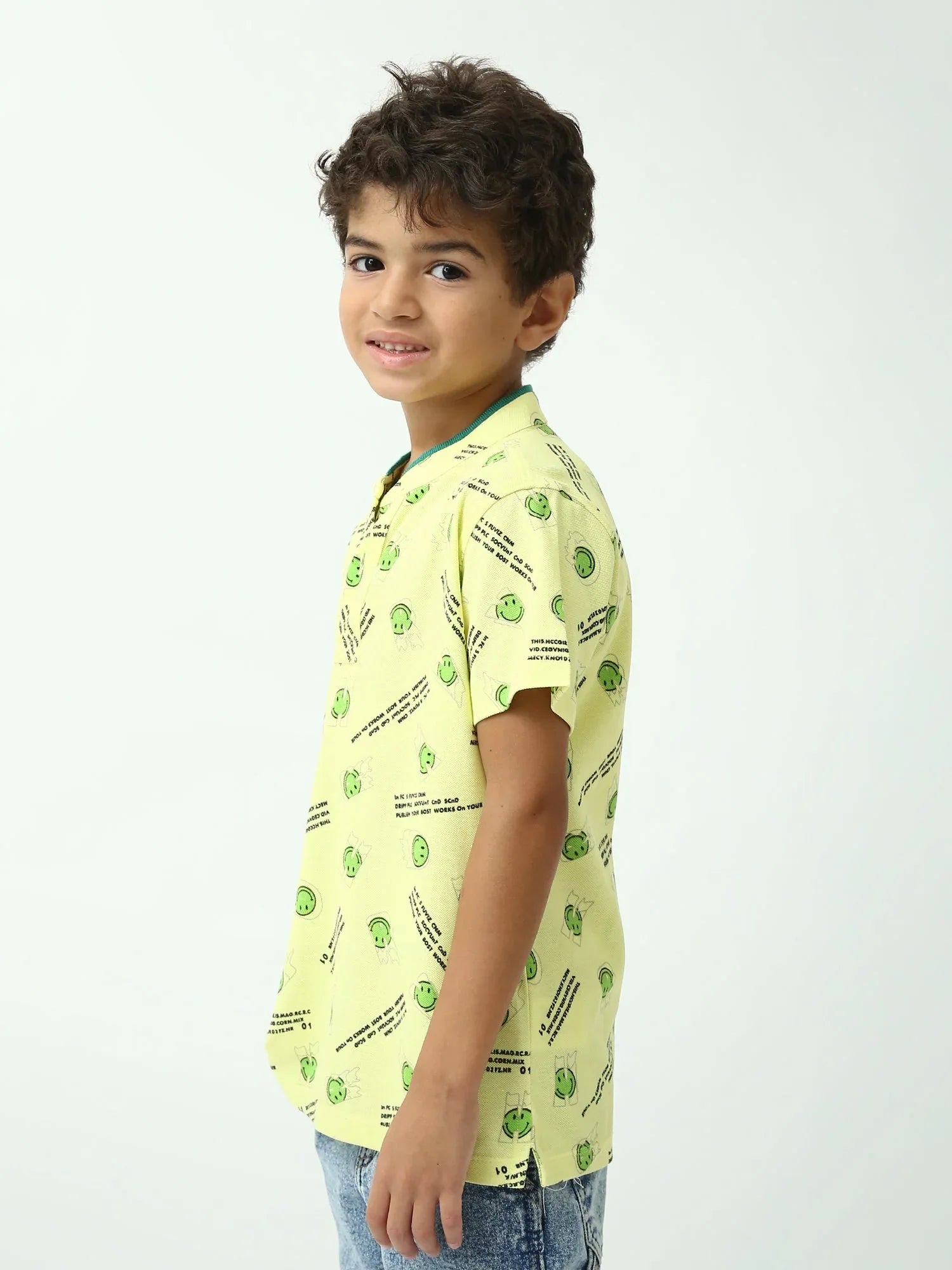 Polo garçon à motifs smiley – manches courtes - POS24SAPU75570MB1 - Justyol