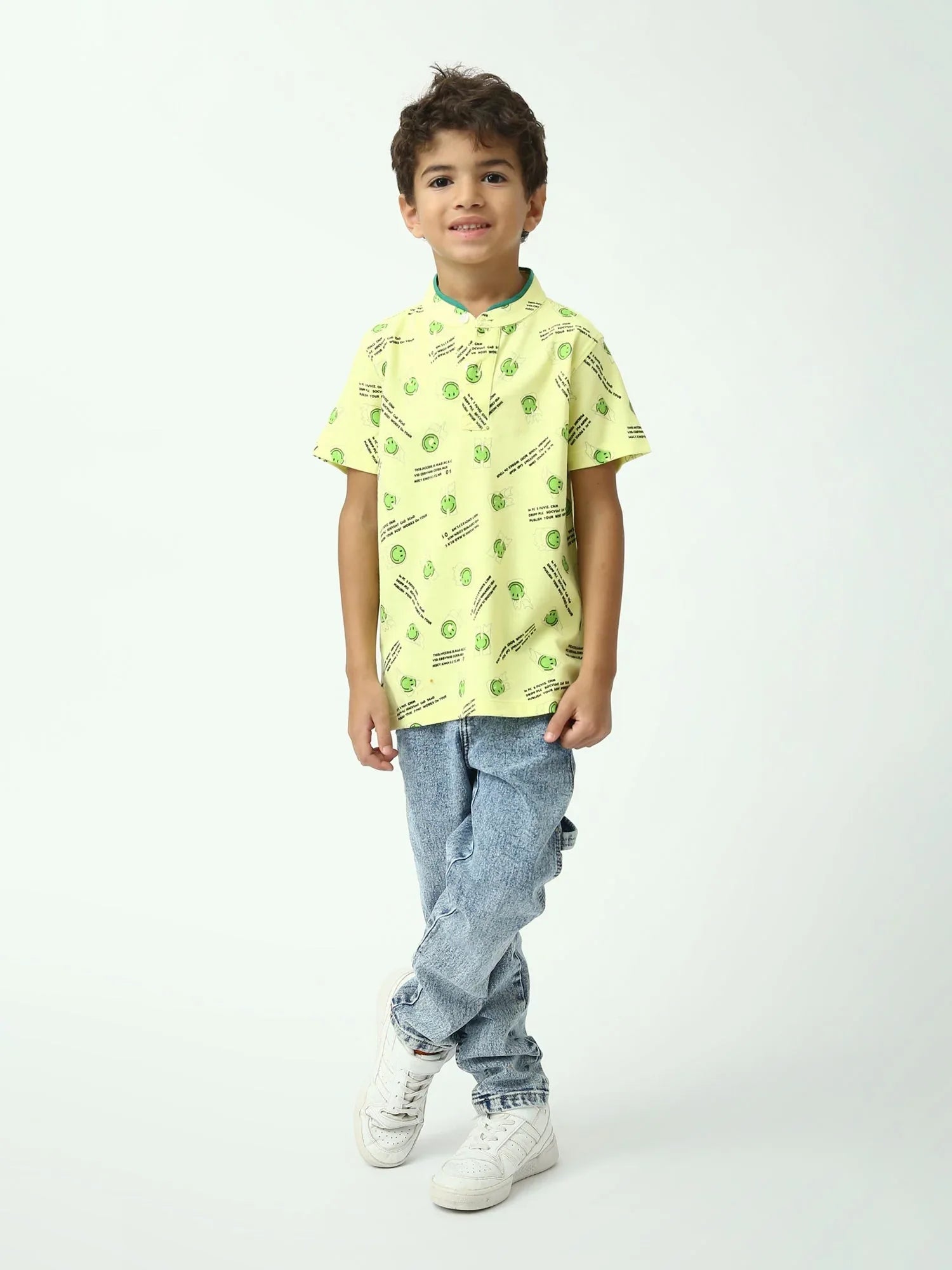 Polo garçon à motifs smiley – manches courtes - POS24SAPU75570MB1 - Justyol