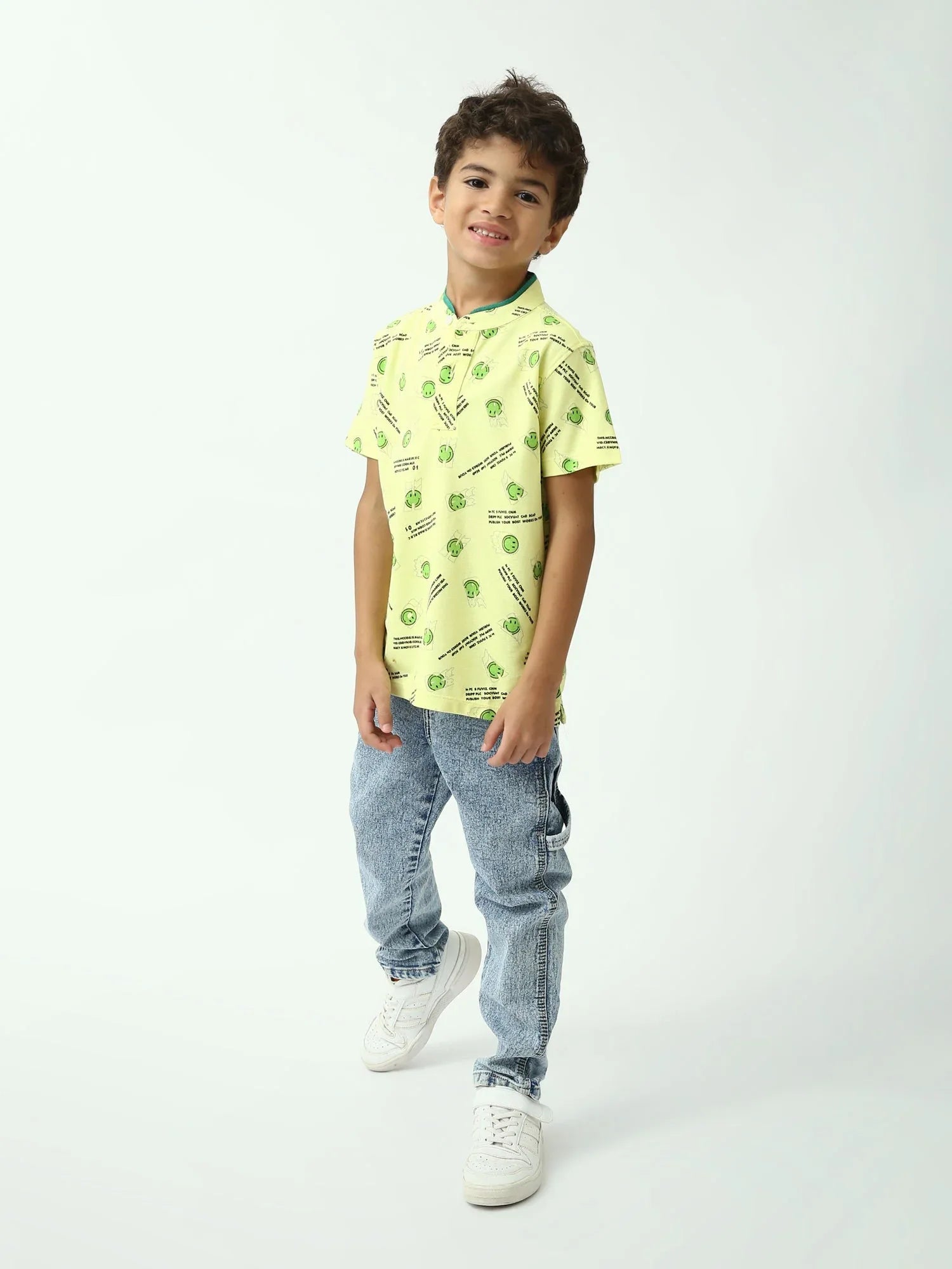Polo garçon à motifs smiley – manches courtes - POS24SAPU75570MB1 - Justyol