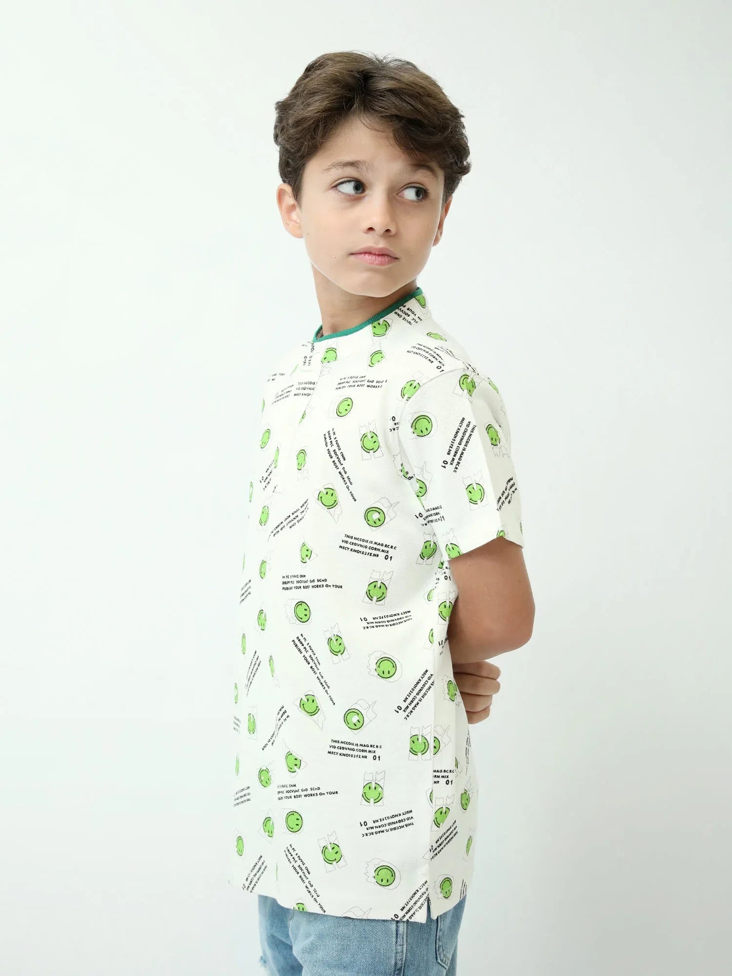 Polo ado garçon à motifs smiley – manches courtes - POS24SAPU75570MJ1 - Justyol