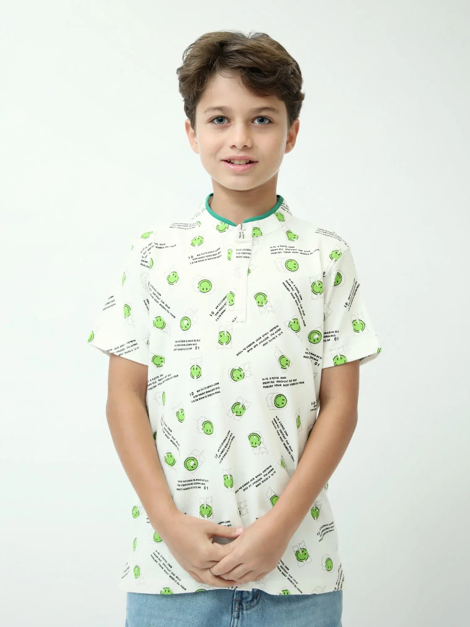 Polo ado garçon à motifs smiley – manches courtes - POS24SAPU75570MJ1 - Justyol