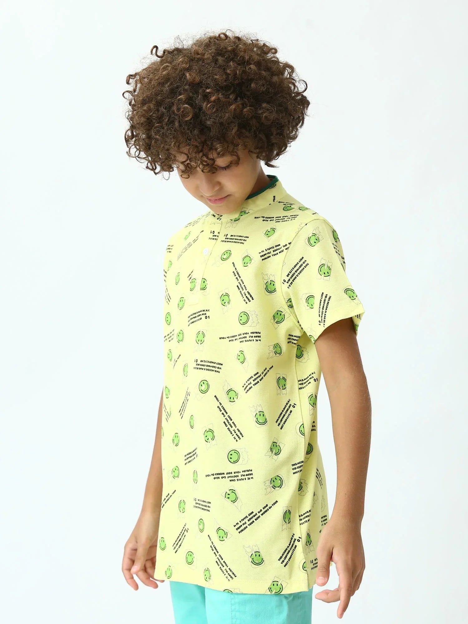 Polo ado garçon à motifs smiley – manches courtes - POS24SAPU75570MJ1 - Justyol
