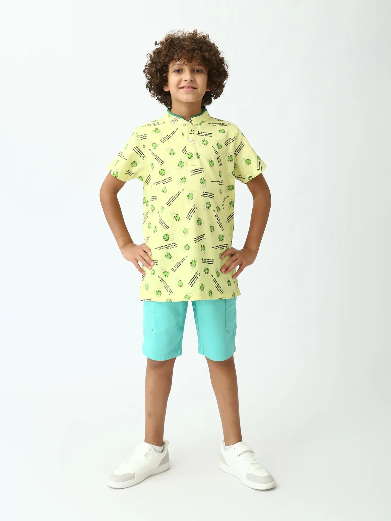 Polo ado garçon à motifs smiley – manches courtes - POS24SAPU75570MJ1 - Justyol