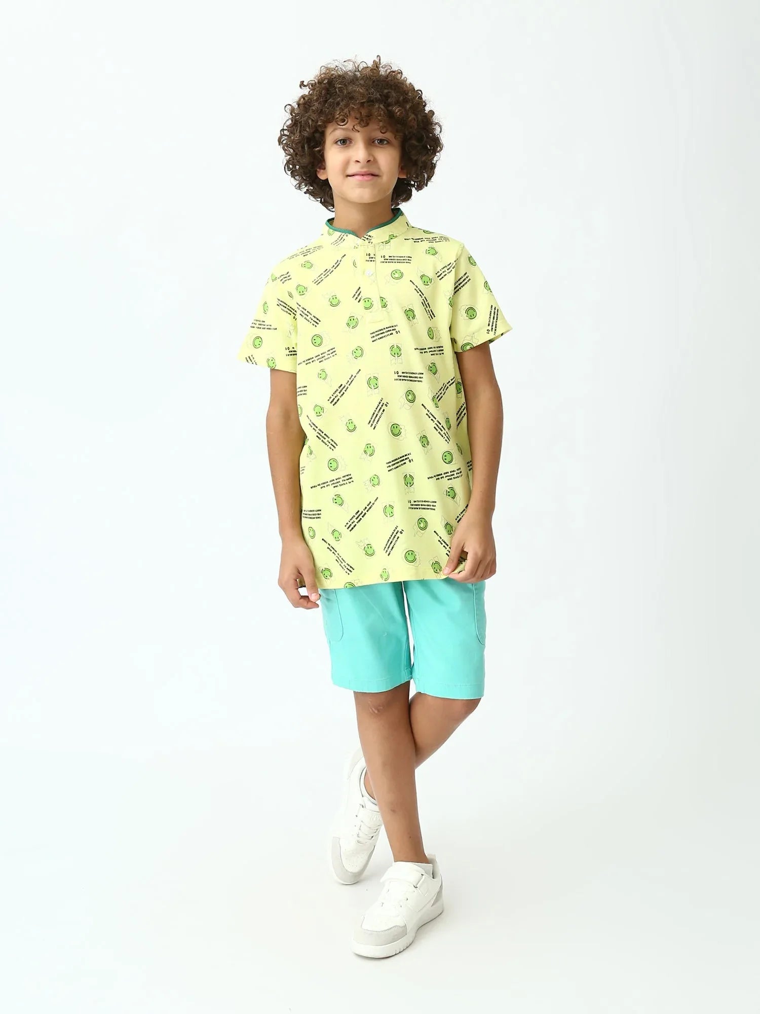 Polo ado garçon à motifs smiley – manches courtes - POS24SAPU75570MJ1 - Justyol