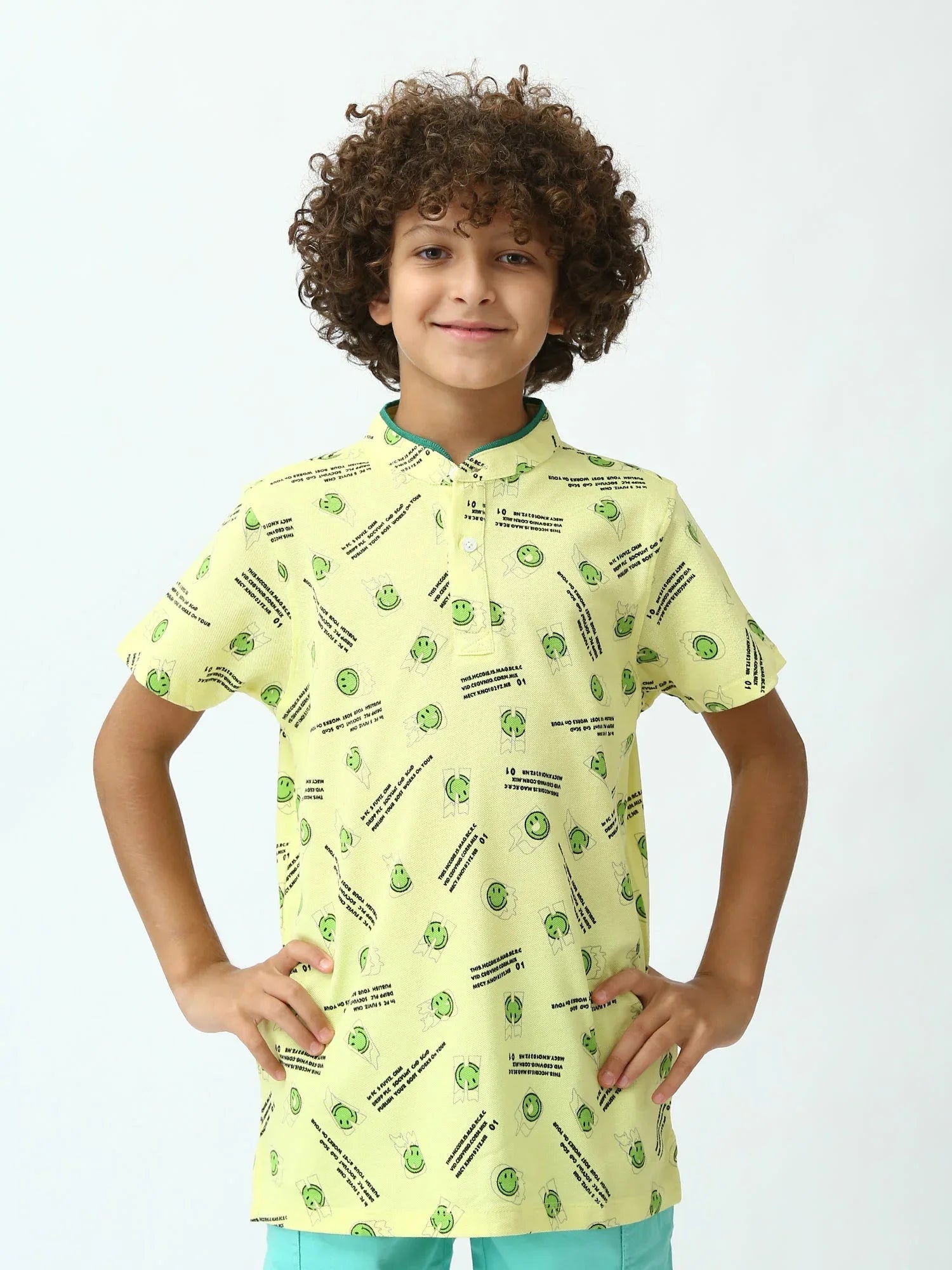 Polo ado garçon à motifs smiley – manches courtes - POS24SAPU75570MJ1 - Justyol
