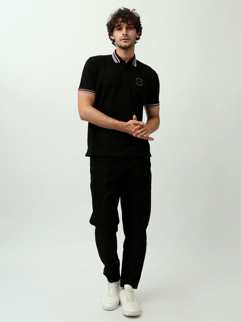 تيشيرت بولو رجالي بتصميم عصري وشعار مميز - POS24SBPR21750TM1