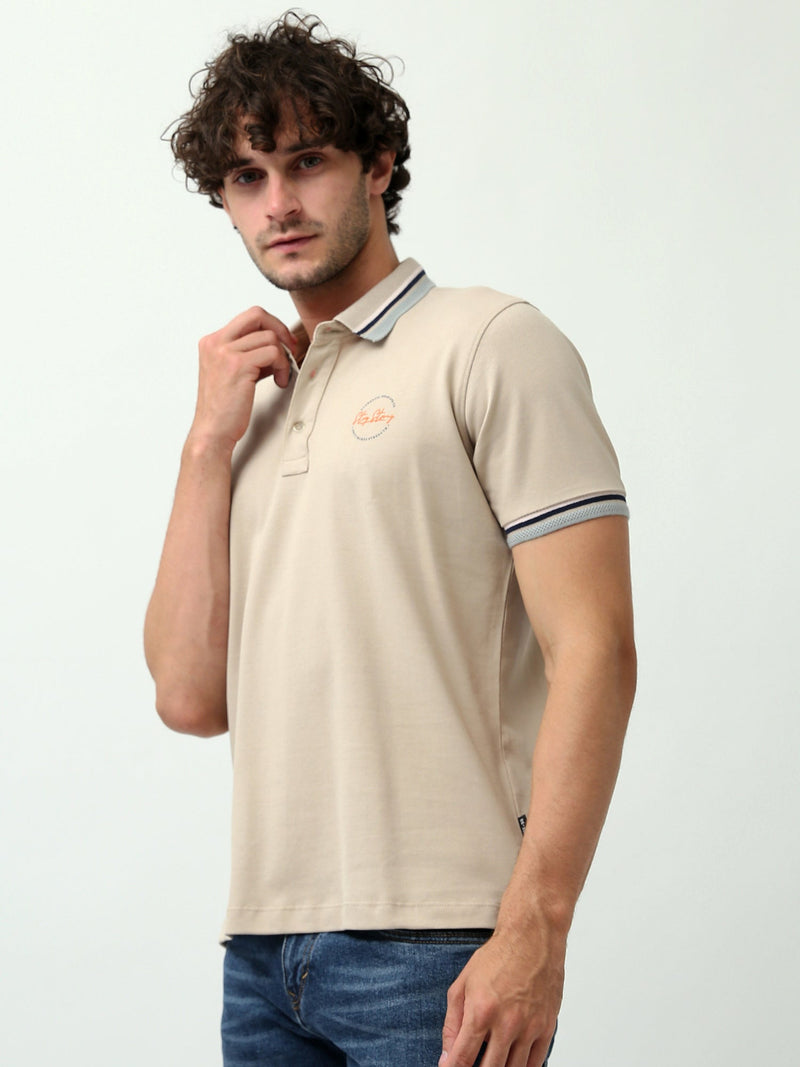 تيشيرت بولو رجالي بتصميم عصري وشعار مميز - POS24SBPR21750TM1