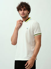 Polo pour homme au design moderne - À manches courtes avec impression de logo - POS24SBPR21907TM1