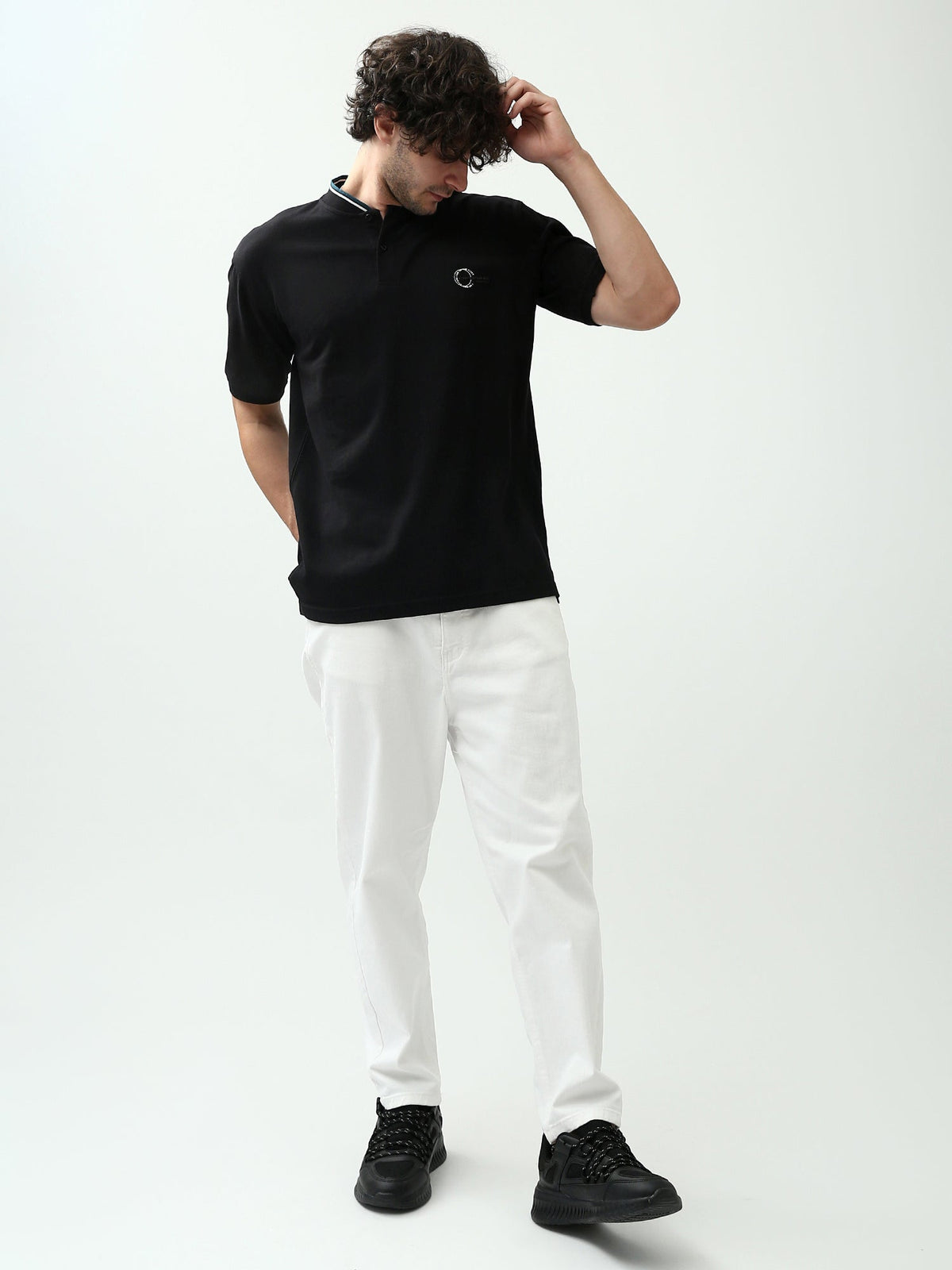 Polo Homme Regular Fit – Couleurs Noir et Beige – POS24SBPU21901TM1