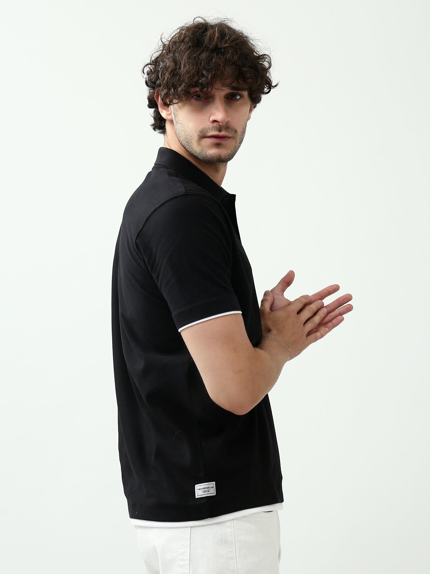 Polo pour homme avec bords blancs - POS24SBTR21813TM1