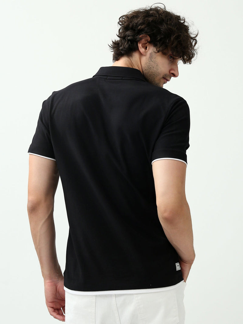 Polo pour homme avec bords blancs - POS24SBTR21813TM1