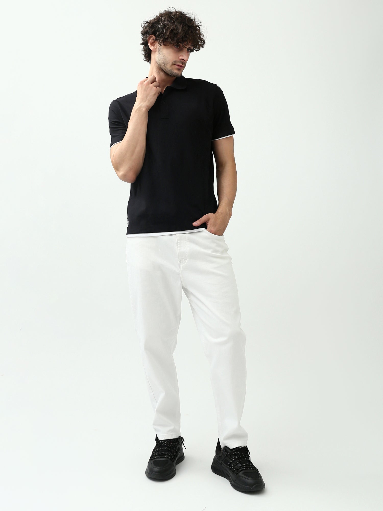 Polo pour homme avec bords blancs - POS24SBTR21813TM1