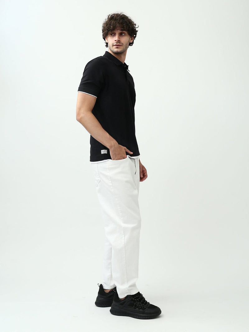 Polo pour homme avec bords blancs - POS24SBTR21813TM1