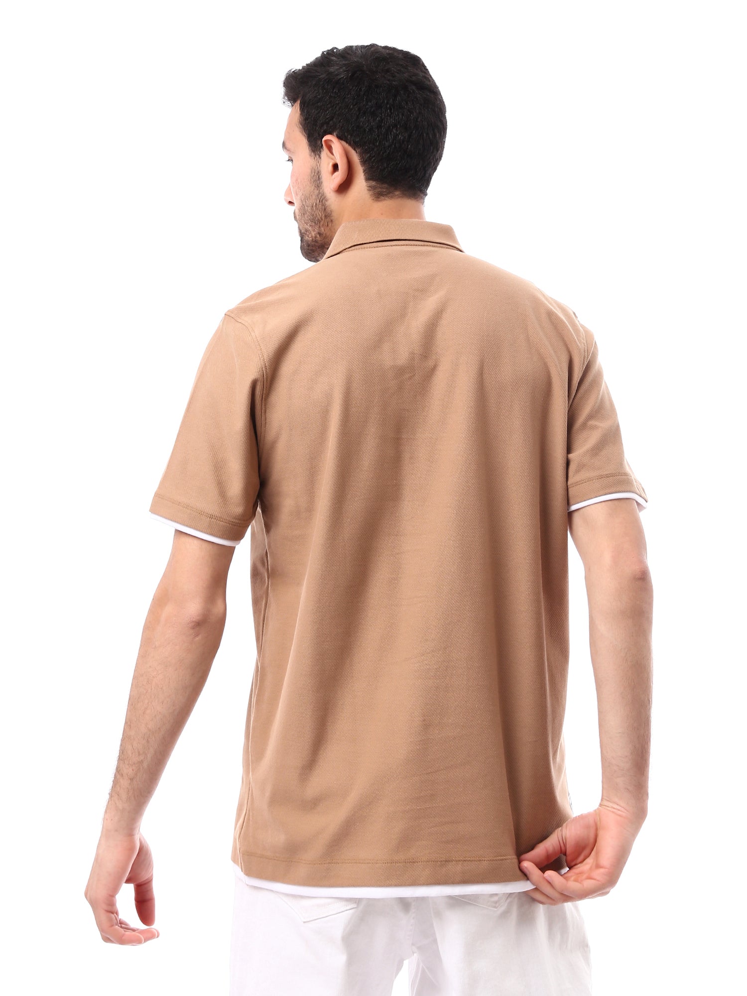 T-shirt polo pour homme avec bords blancs - POS24SBTR21813TM1