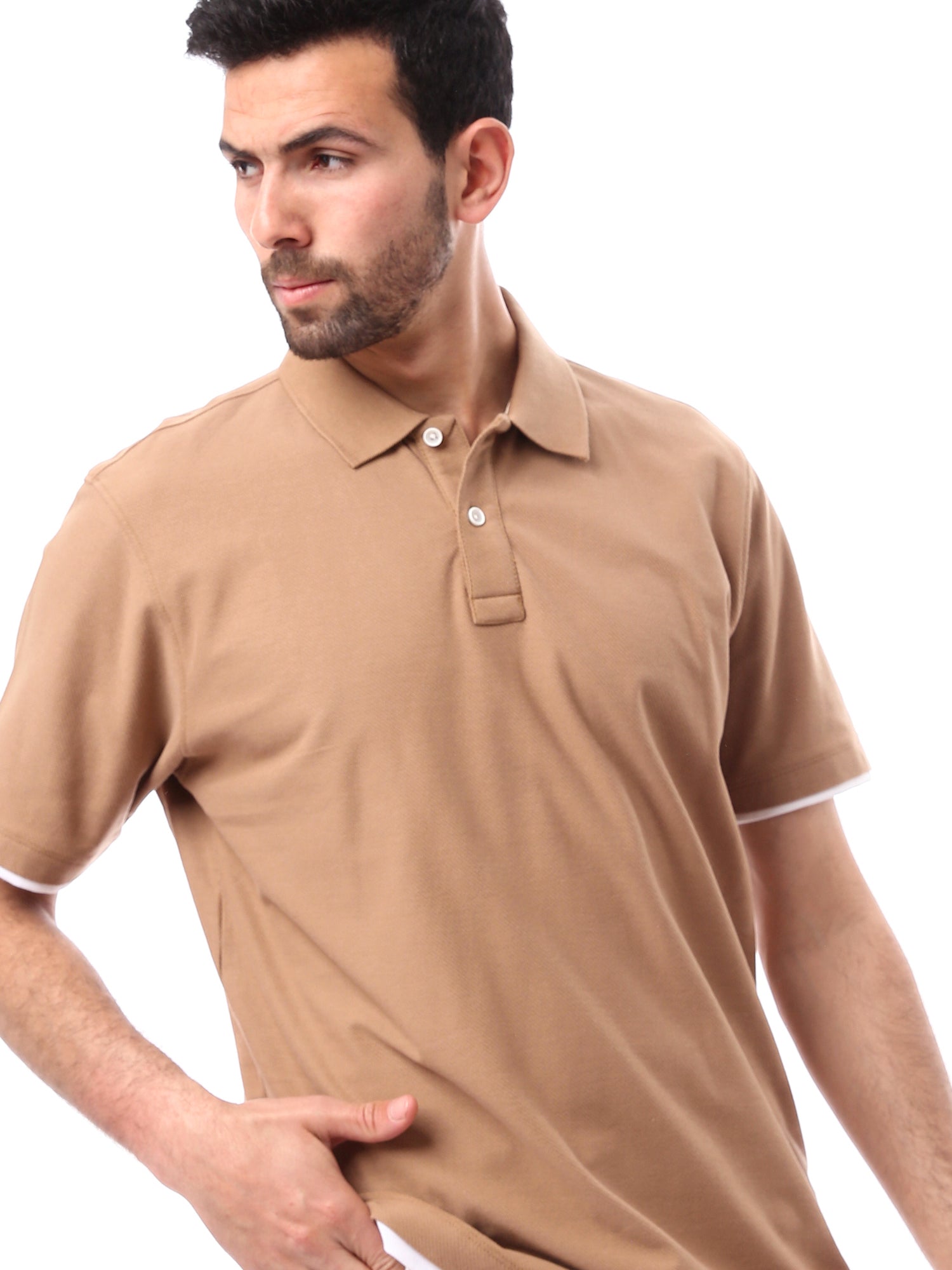 T-shirt polo pour homme avec bords blancs - POS24SBTR21813TM1