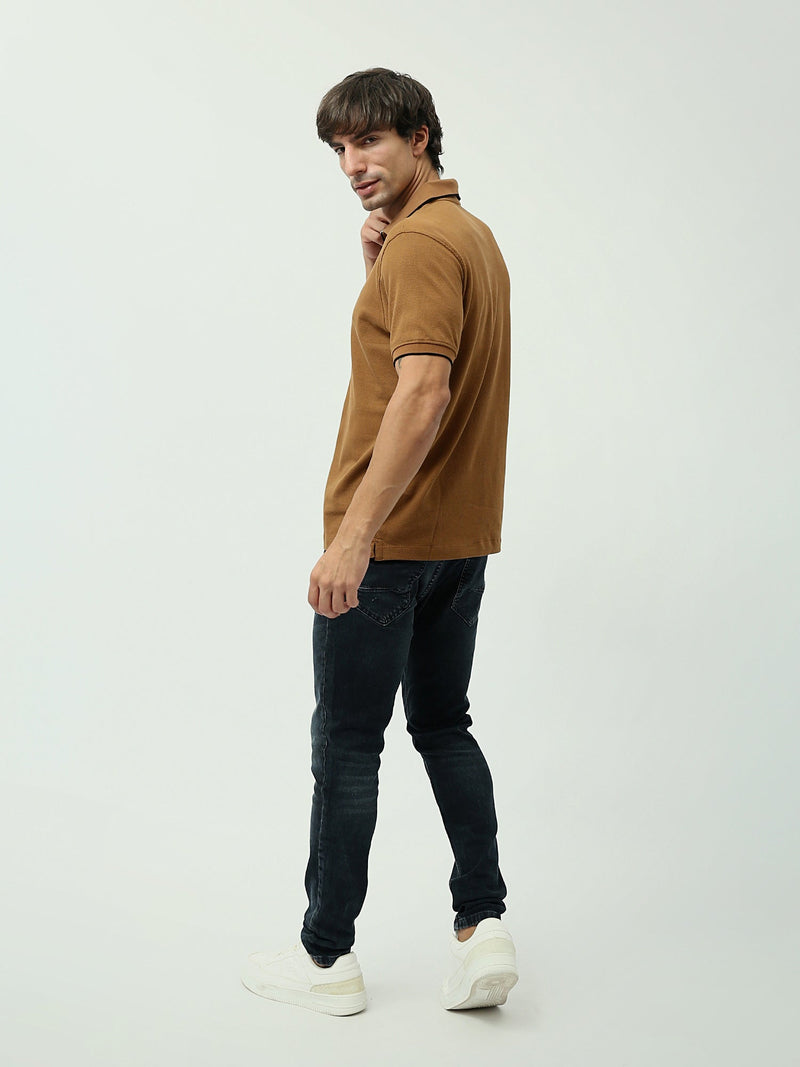 Polo Homme Slim Fit Camel – Style Élégant et Confortable - POS24SBTV21801TM1