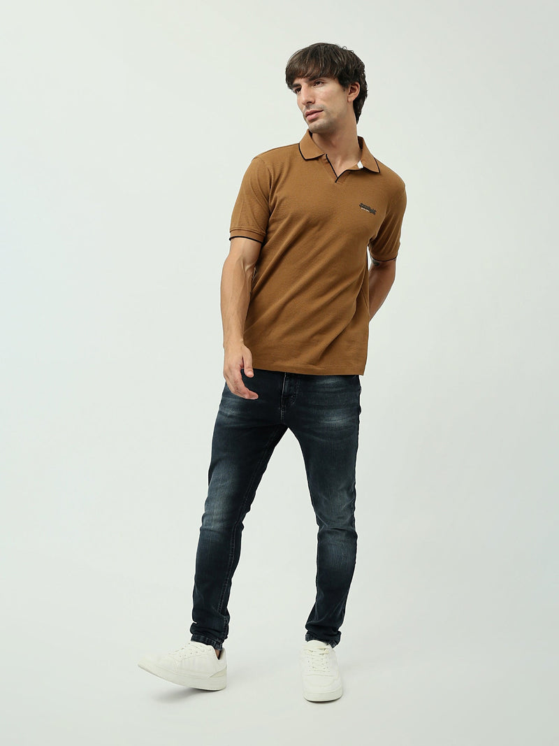Polo Homme Slim Fit Camel – Style Élégant et Confortable - POS24SBTV21801TM1