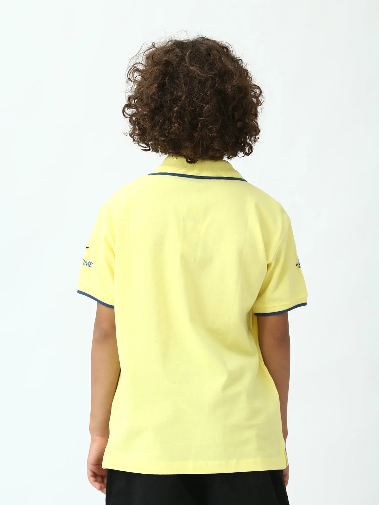 Polo ado garçon jaune manches courtes, col polo, broderie Summer Vibes - POS24SEPI75402MJ1 - Justyol