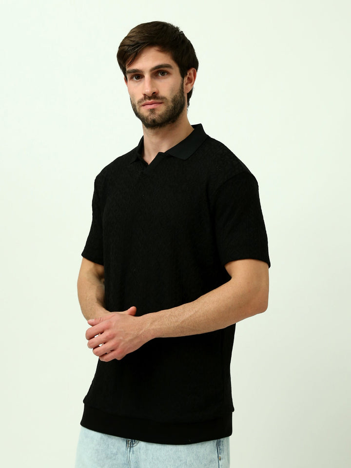 تيشيرت بولو رجالي بتصميم منسوج عصري - POS24SKMR21798TM1