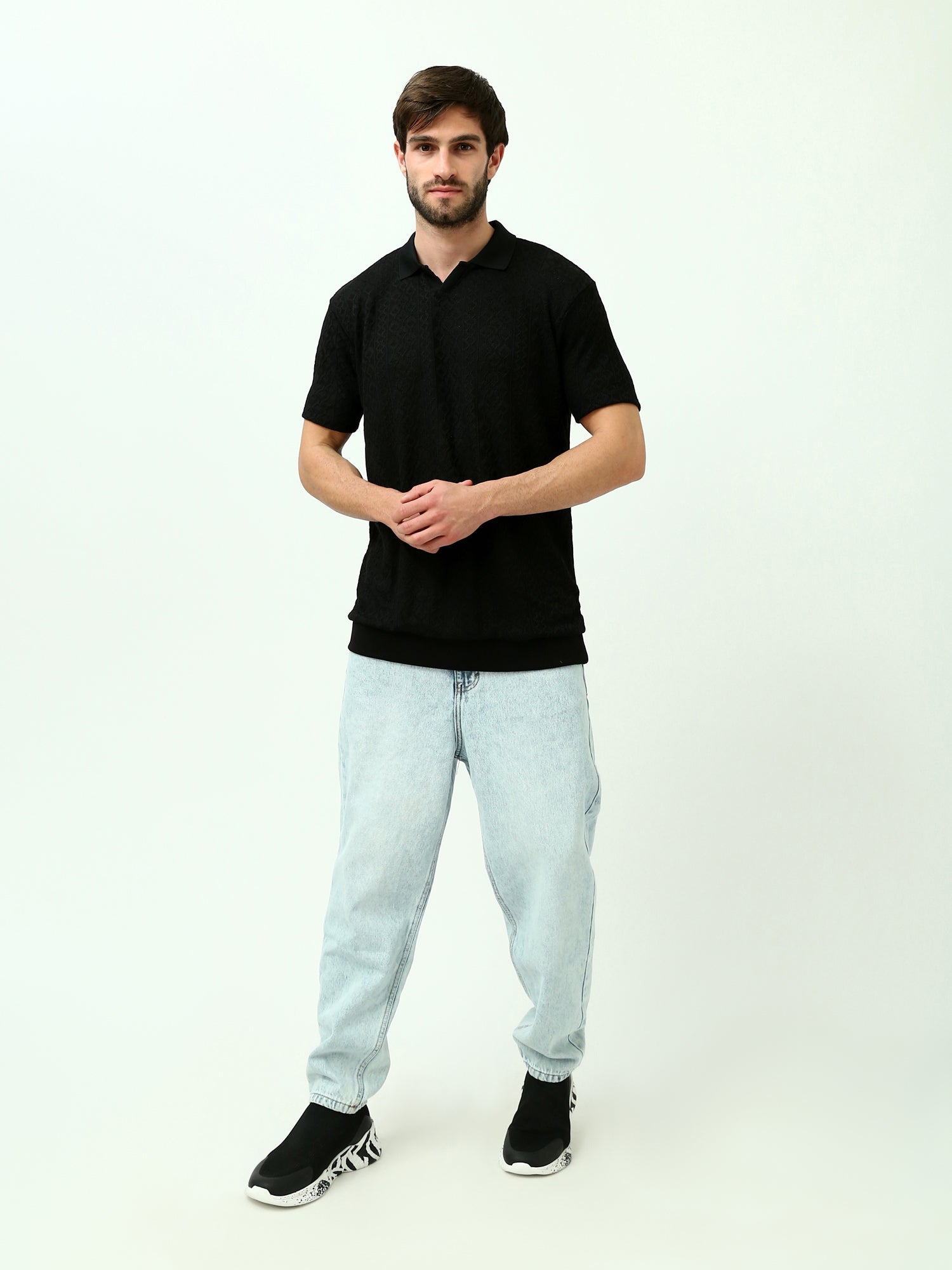 Polo Homme en Maille Tissée avec Design Moderne – Style Élégant - POS24SKMR21798TM1