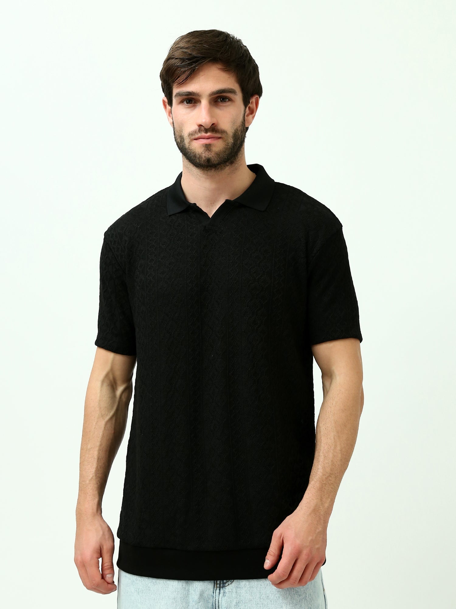 Polo Homme en Maille Tissée avec Design Moderne – Style Élégant - POS24SKMR21798TM1