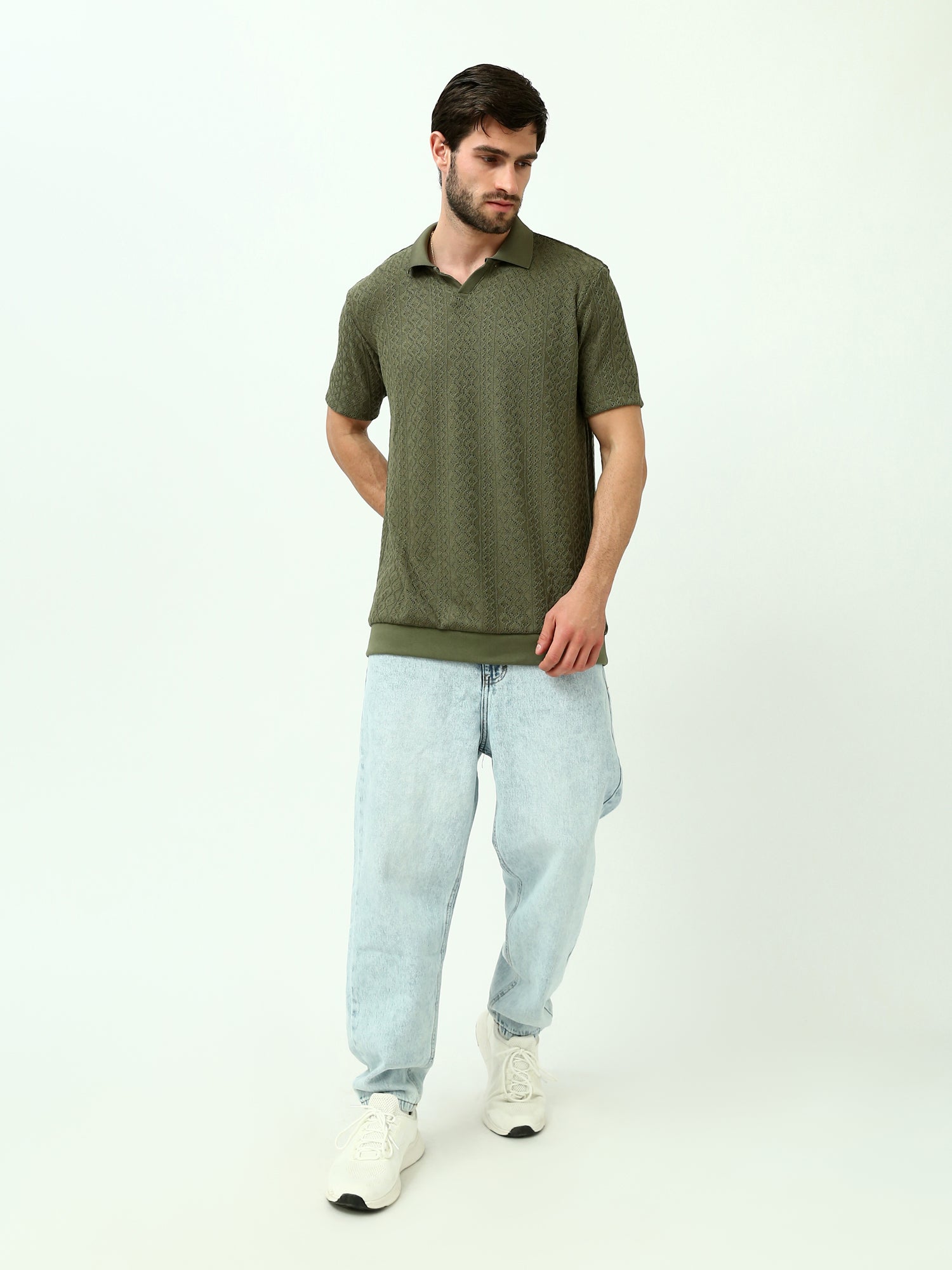 Polo Homme en Maille Tissée avec Design Moderne – Style Élégant - POS24SKMR21798TM1