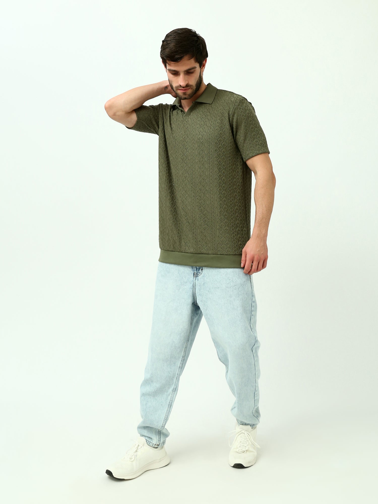 Polo Homme en Maille Tissée avec Design Moderne – Style Élégant - POS24SKMR21798TM1