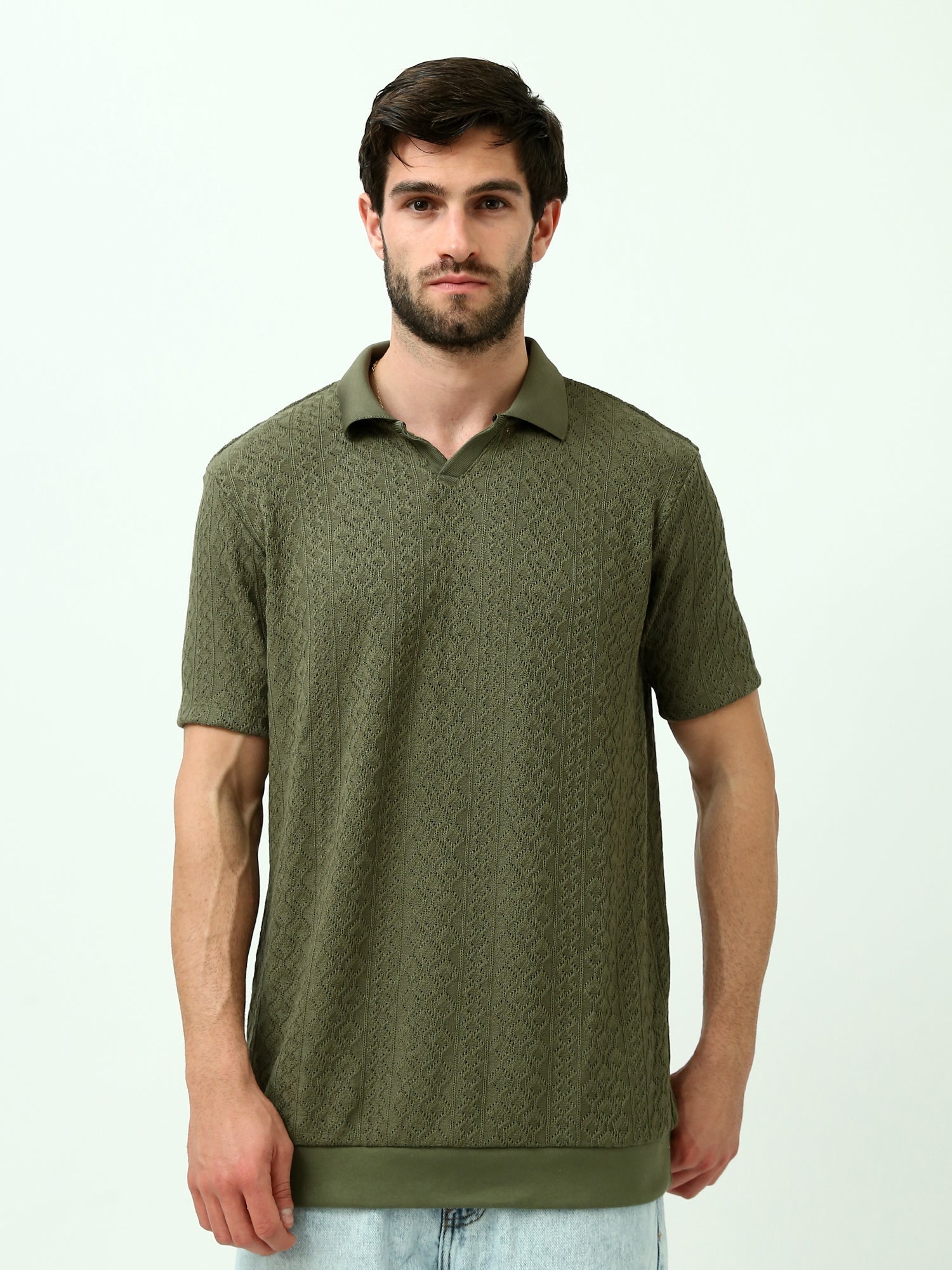 Polo Homme en Maille Tissée avec Design Moderne – Style Élégant - POS24SKMR21798TM1
