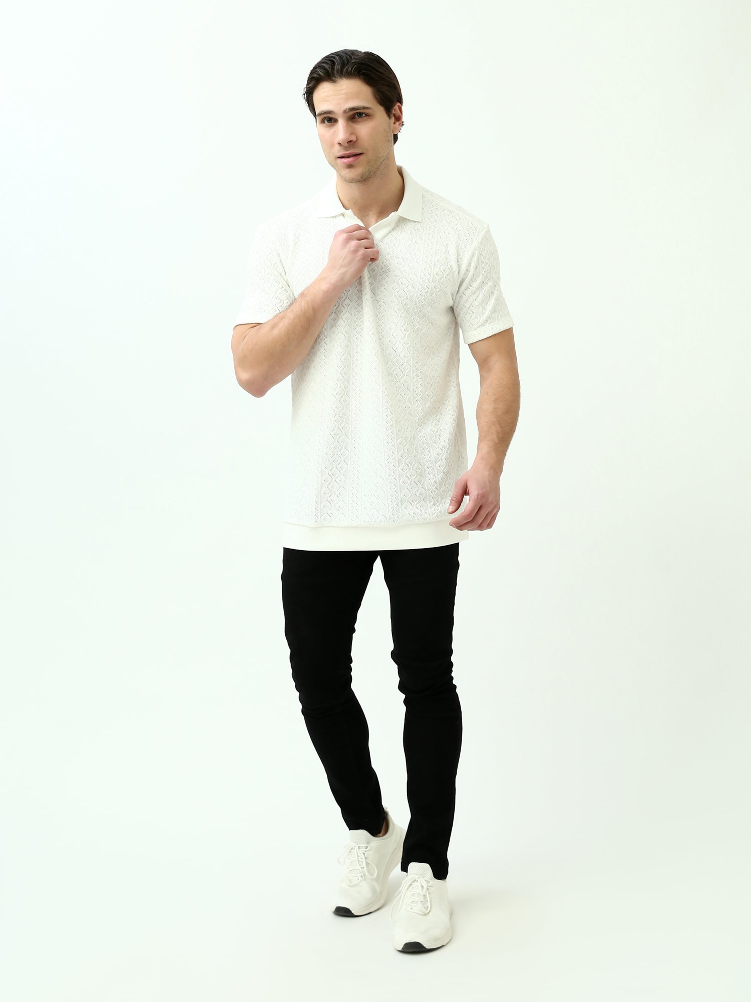 Polo Homme en Maille Tissée avec Design Moderne – Style Élégant - POS24SKMR21798TM1