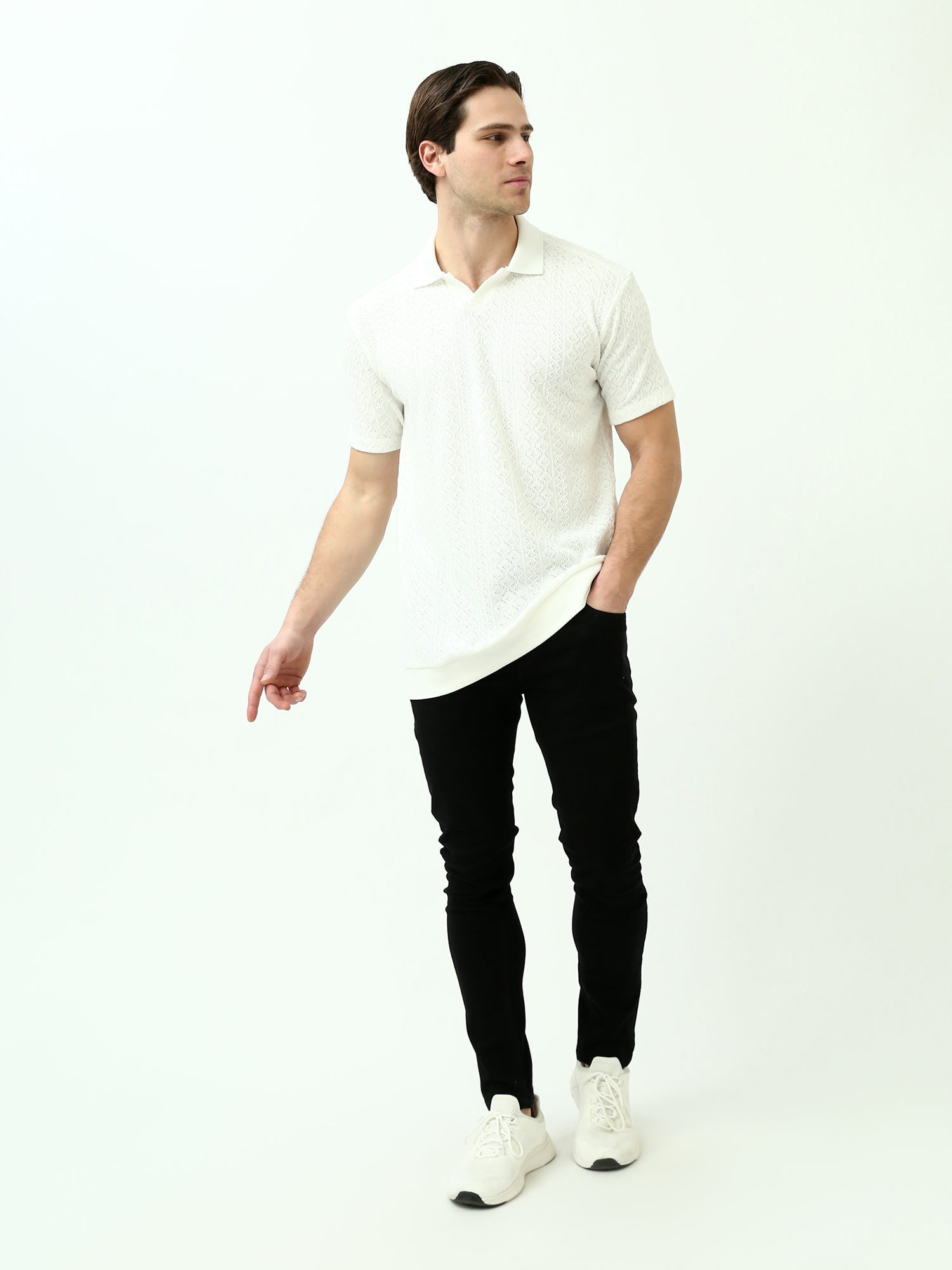 Polo Homme en Maille Tissée avec Design Moderne – Style Élégant - POS24SKMR21798TM1