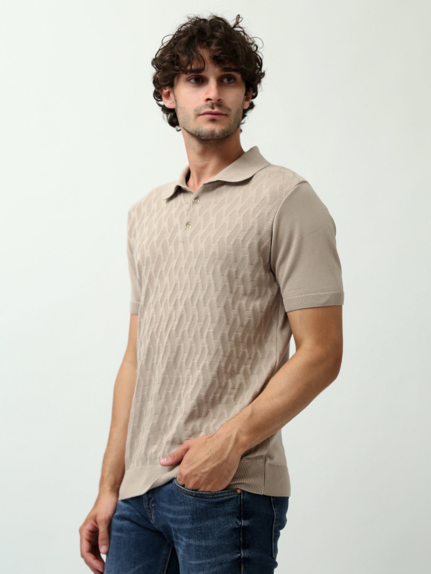 Polo Homme à Manches Courtes avec Motif Texturé - Élégant et Confortable - POS24SKMX21879TM1