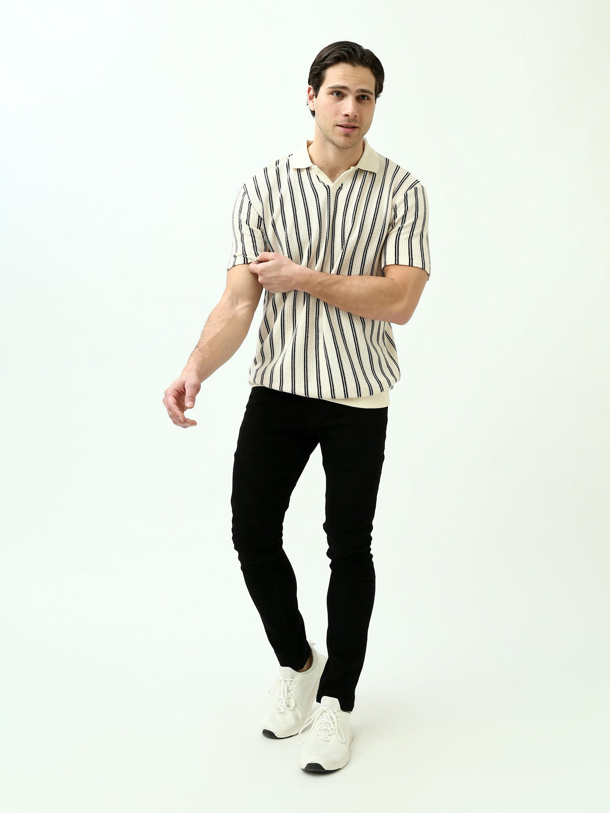 Polo Homme Regular Fit à Rayures Verticales - POS24SKTV21809TM1