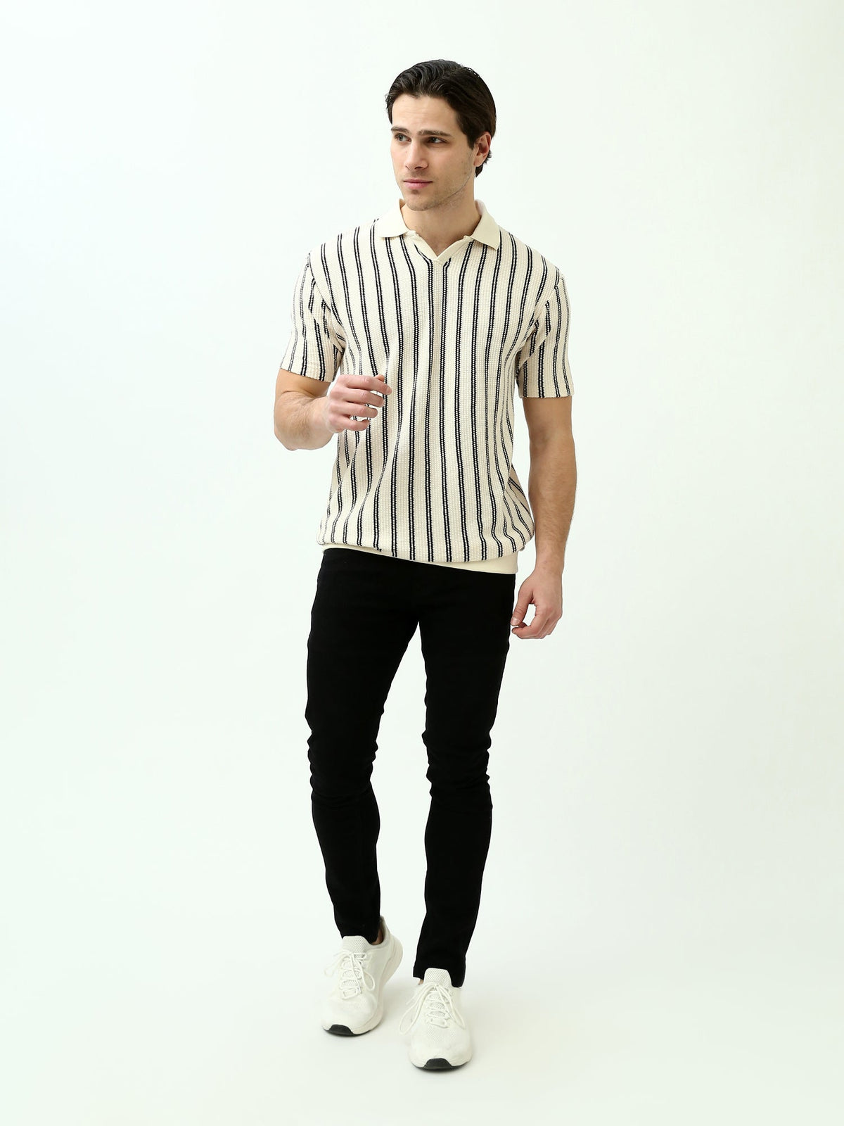 Polo Homme Regular Fit à Rayures Verticales - POS24SKTV21809TM1