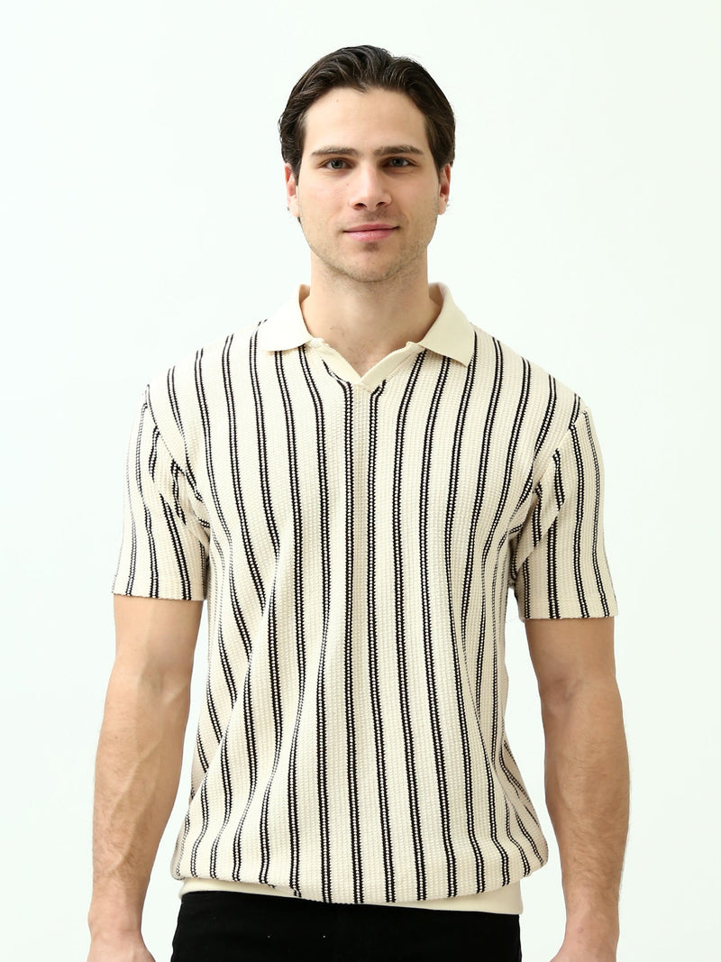 Polo Homme Regular Fit à Rayures Verticales - POS24SKTV21809TM1