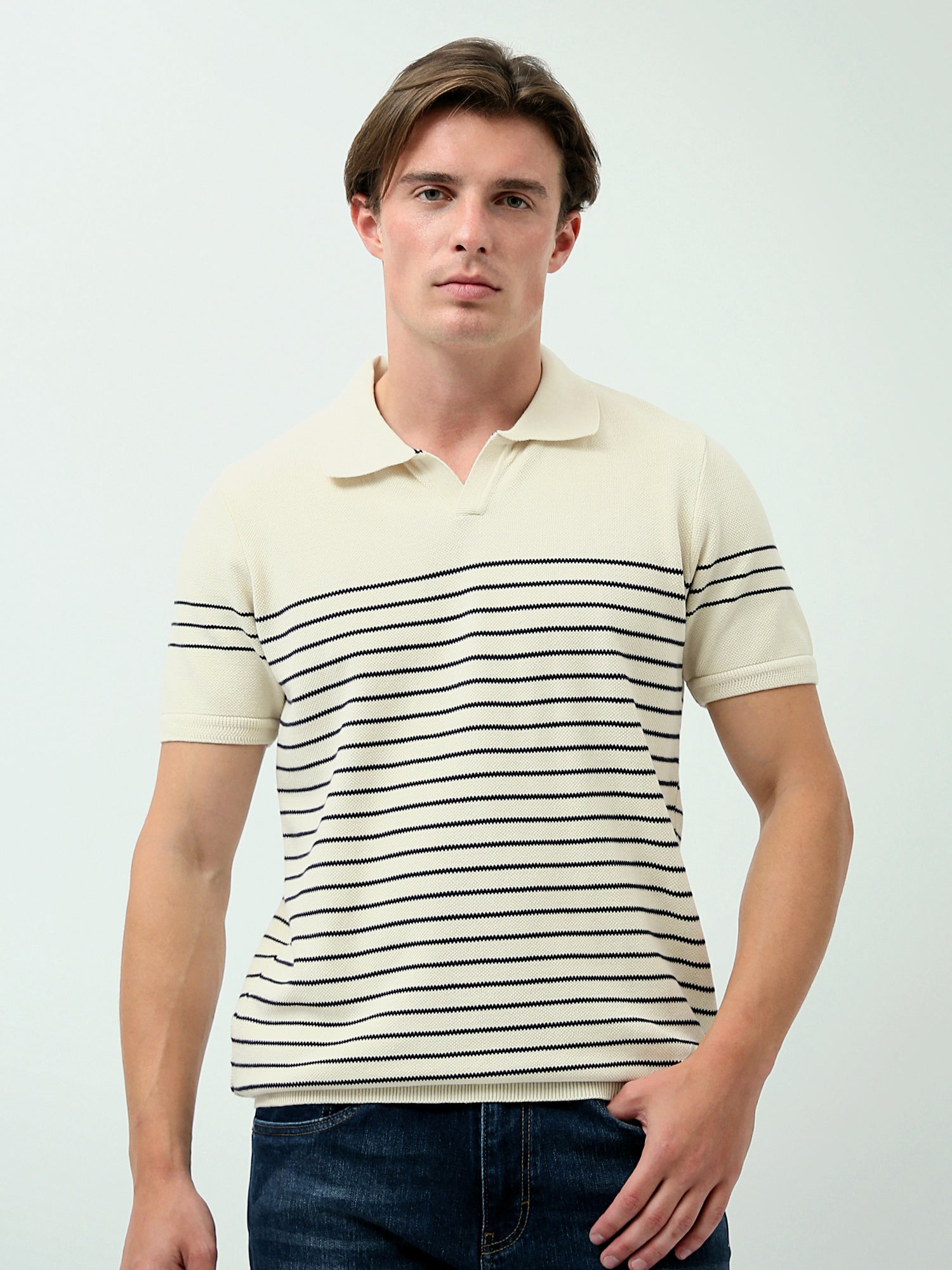 Polo Homme Slim Fit à Rayures – POS24SKTV21855TM1