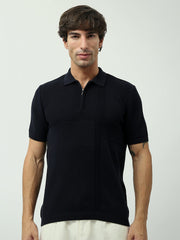 Polo Homme Bleu Marine Slim Fit – Design Texturé Élégant - POS24SKTW21877TM1
