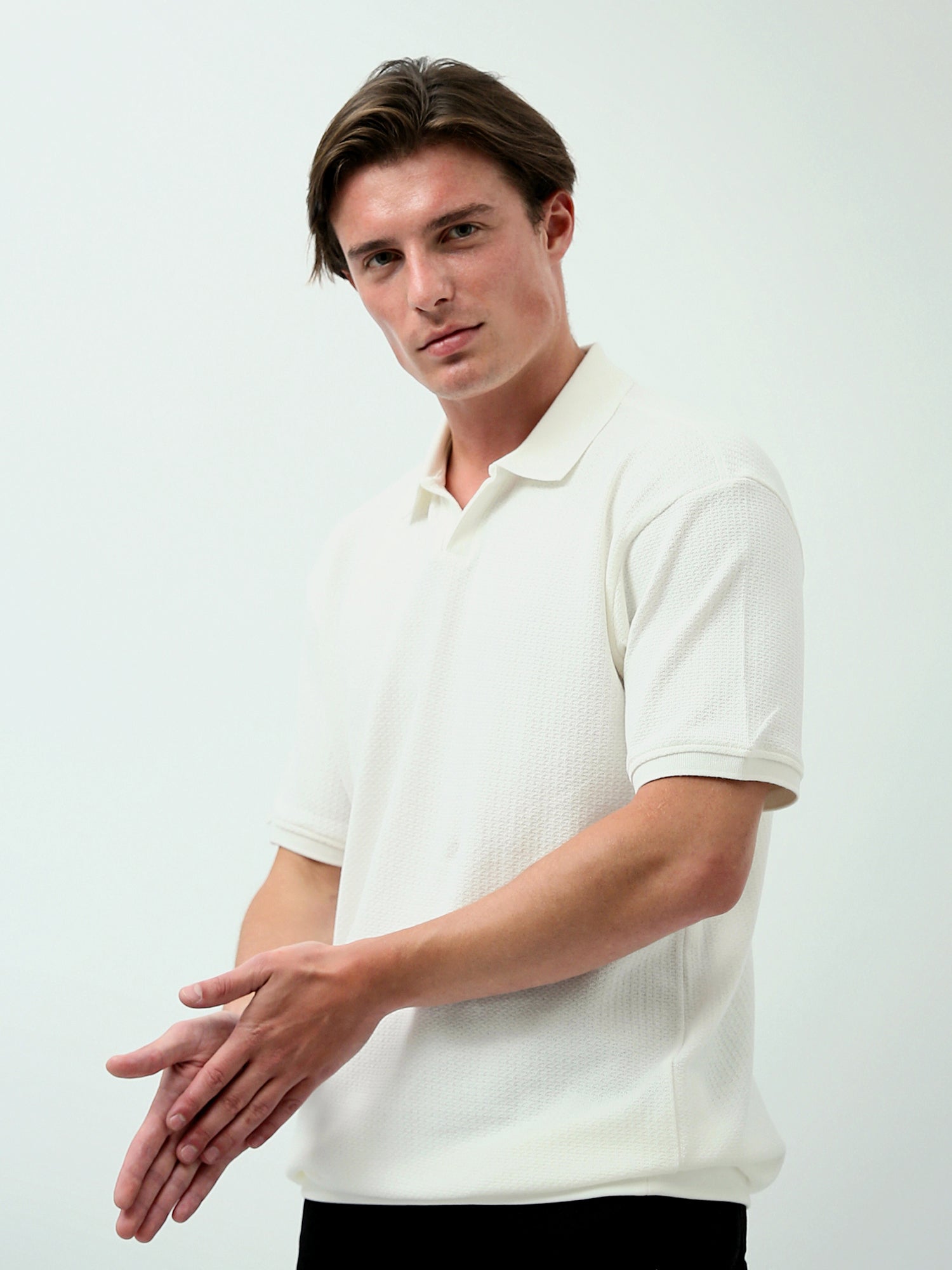 Polo Homme Regular Fit Off-White – Style Casual Élégant - POS24SNTR21761TM1