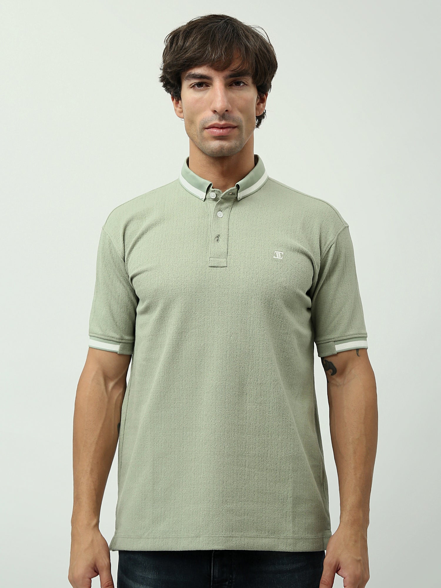 Polo Homme Vert Menthe – Coupe Slim et Style Élégant Casual - POS24SNTR21762TM1