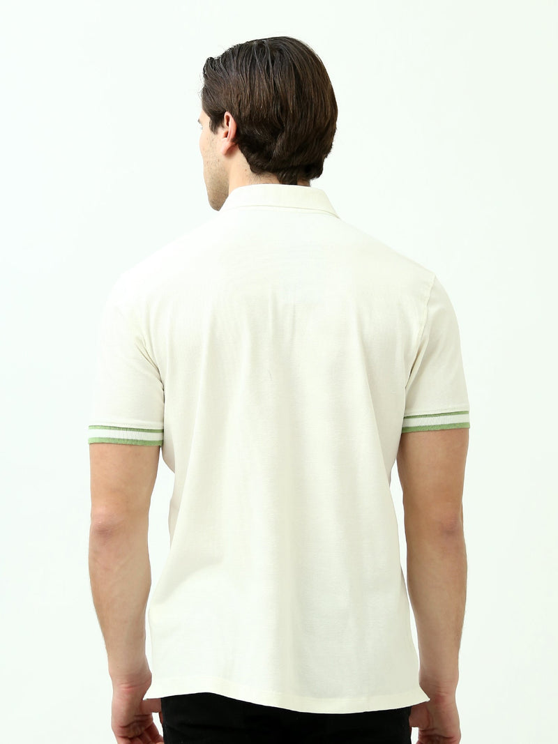 Polo Homme Regular Fit à Col Zippé Contrasté - POS24SNTR21767TM1