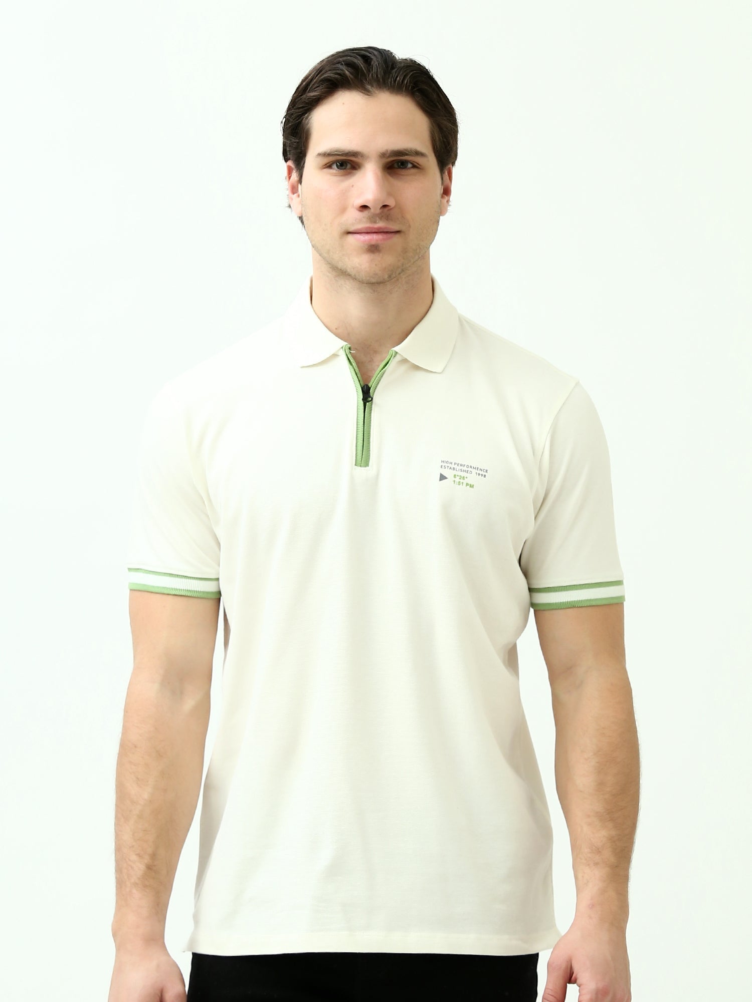 Polo Homme Regular Fit à Col Zippé Contrasté - POS24SNTR21767TM1