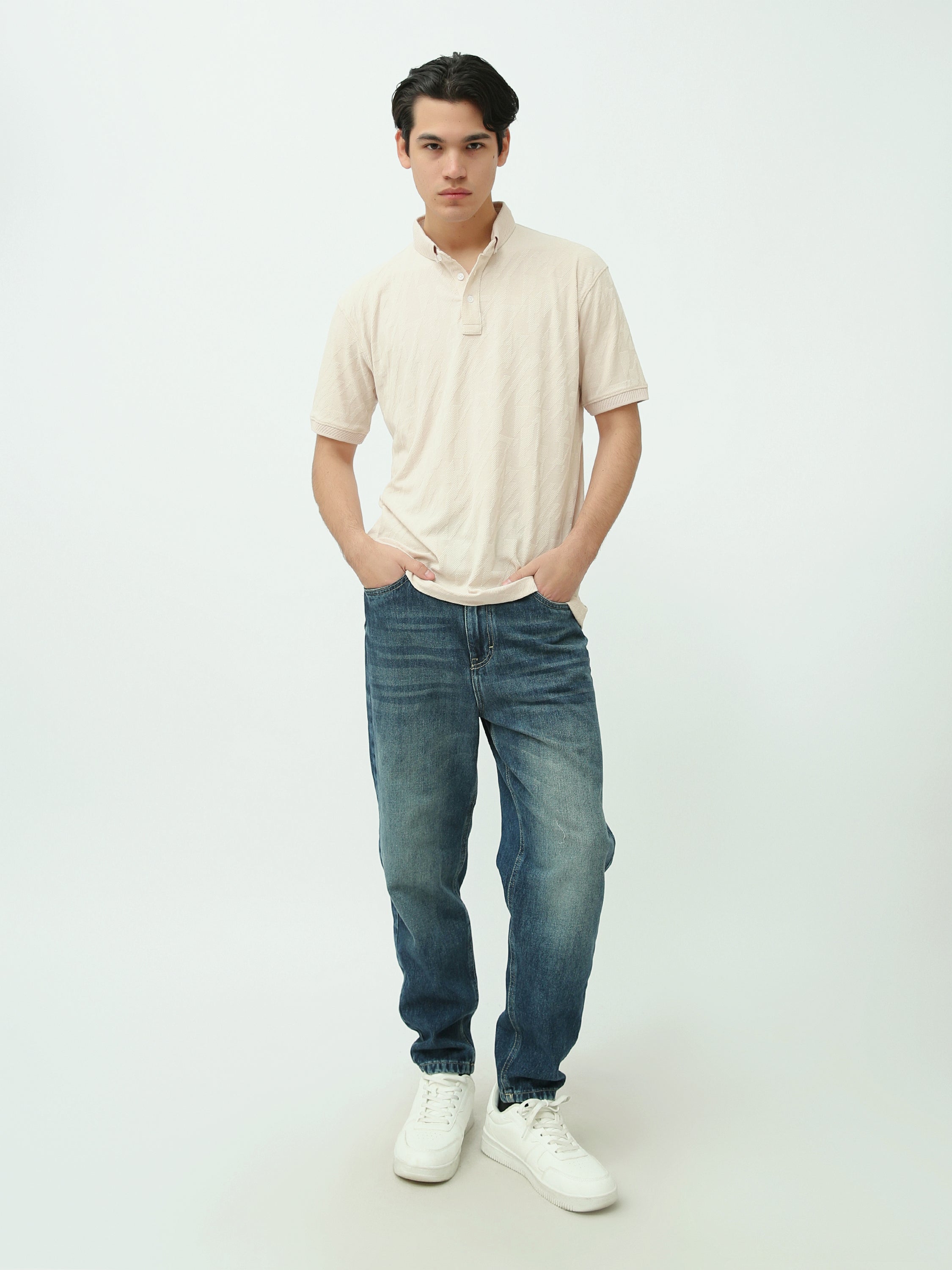 Polo Homme Regular Fit Uni Élégant à Manches Courtes - POS24SNTR21771TM1