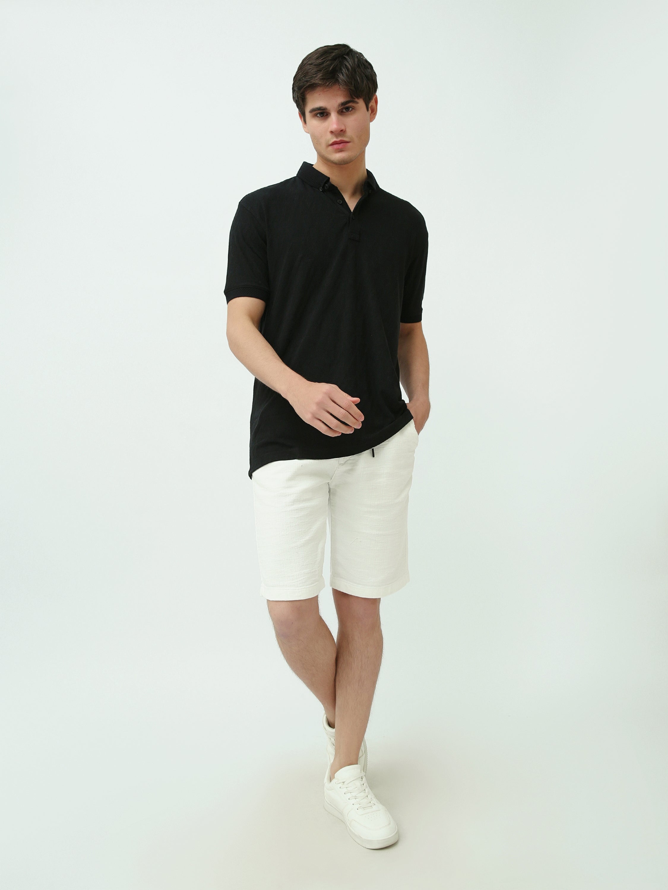 Polo Homme Regular Fit Uni Élégant à Manches Courtes - POS24SNTR21771TM1
