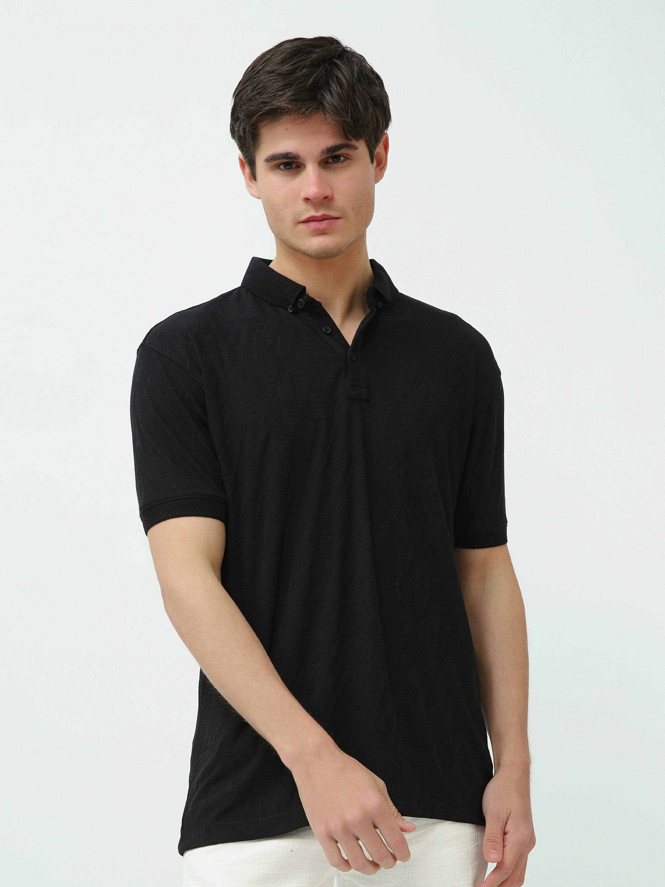 Polo Homme Regular Fit Uni Élégant à Manches Courtes - POS24SNTR21771TM1