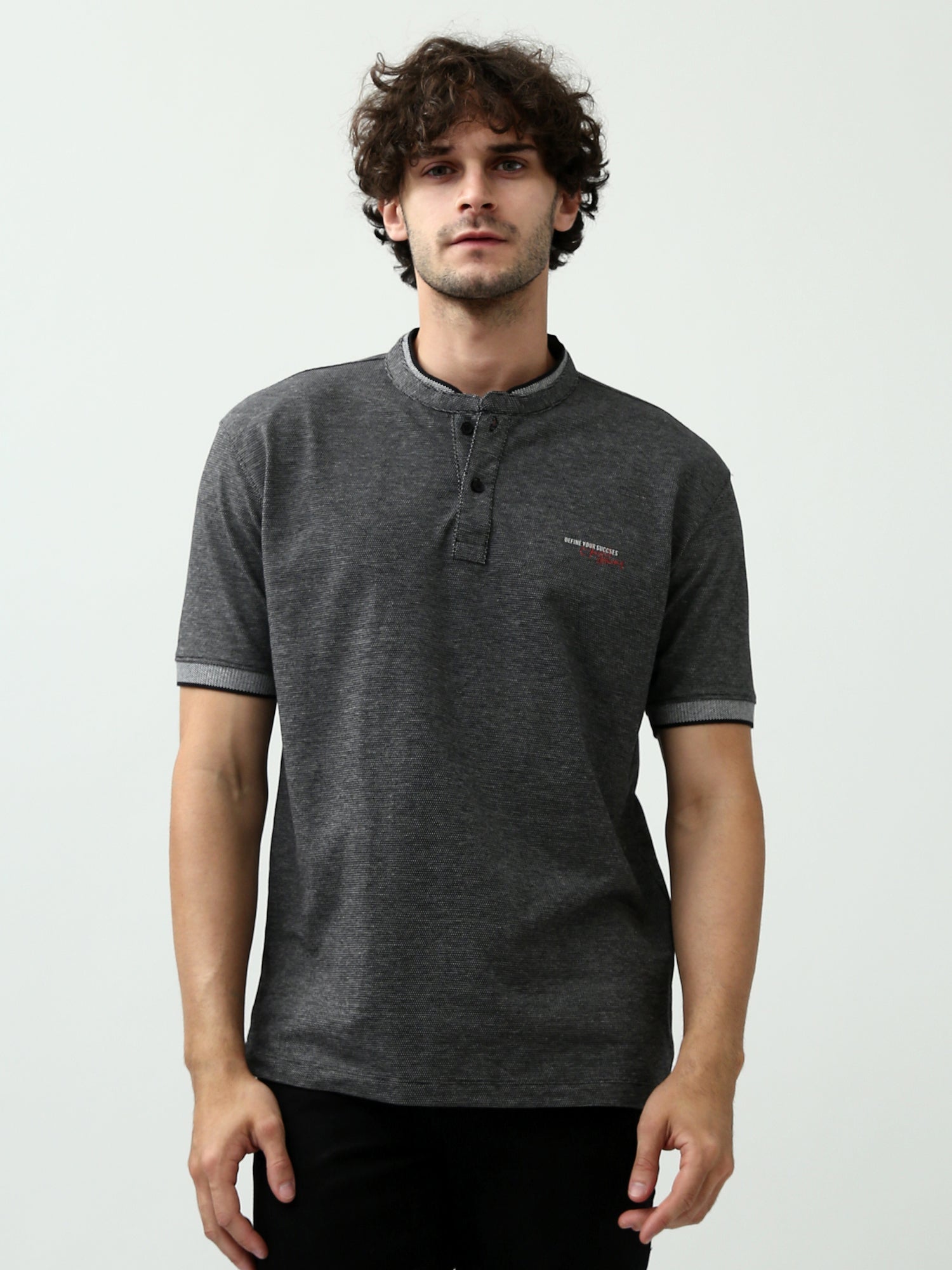 Polo à col Henley pour homme – Confort et style classique - POS24SNTU21832TM1