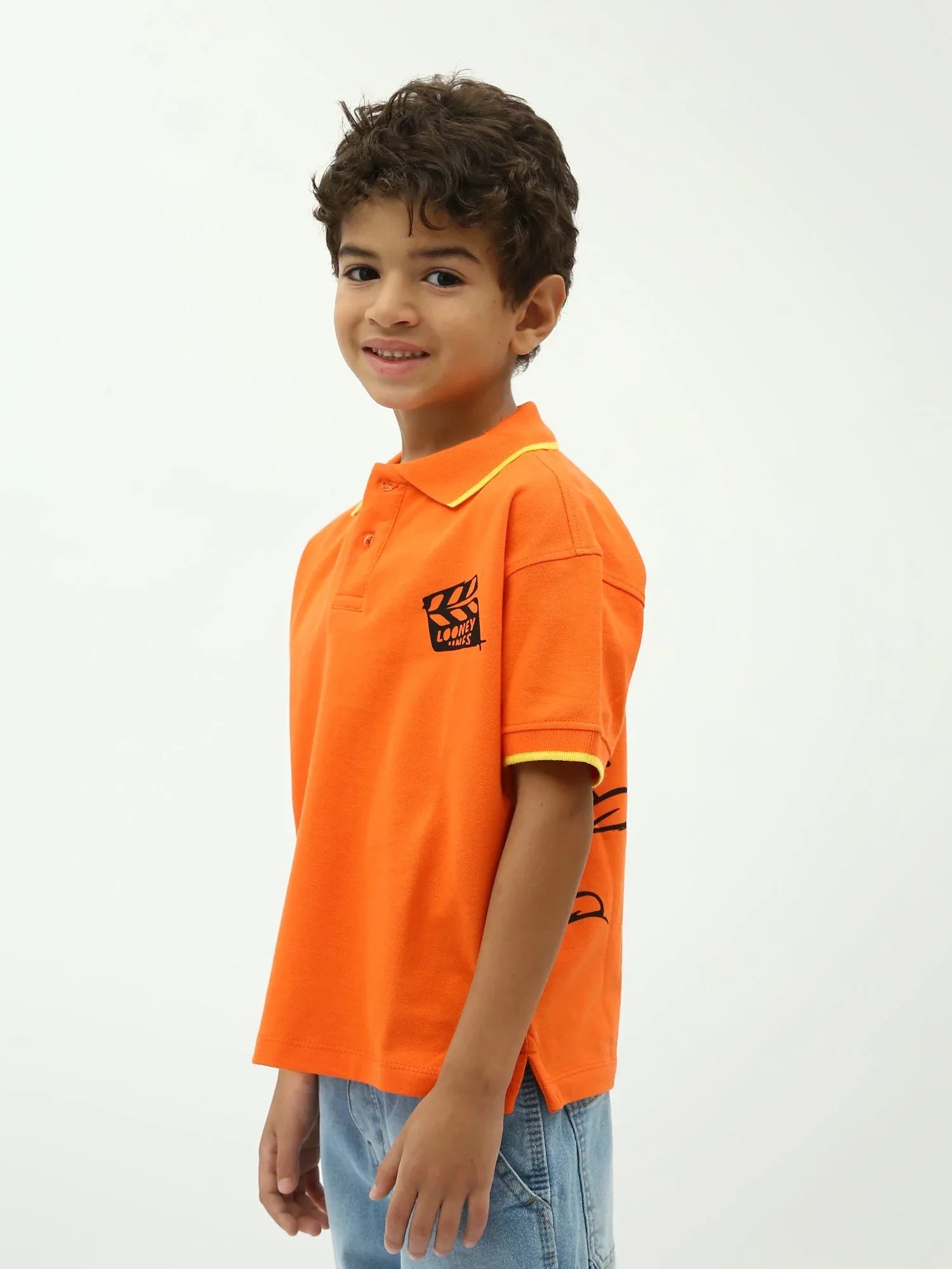 Polo garçon Looney Tunes manches courtes, col polo, imprimé fun - POS24SPPI75385MB1 - Justyol