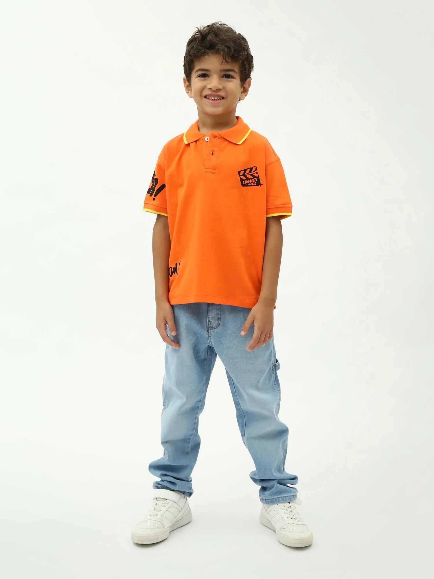 Polo garçon Looney Tunes manches courtes, col polo, imprimé fun - POS24SPPI75385MB1 - Justyol