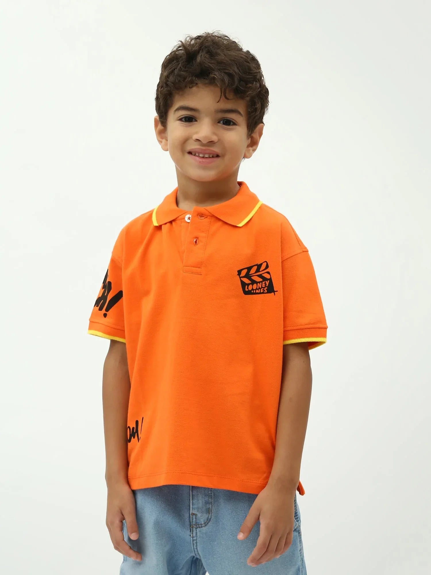 Polo garçon Looney Tunes manches courtes, col polo, imprimé fun - POS24SPPI75385MB1 - Justyol