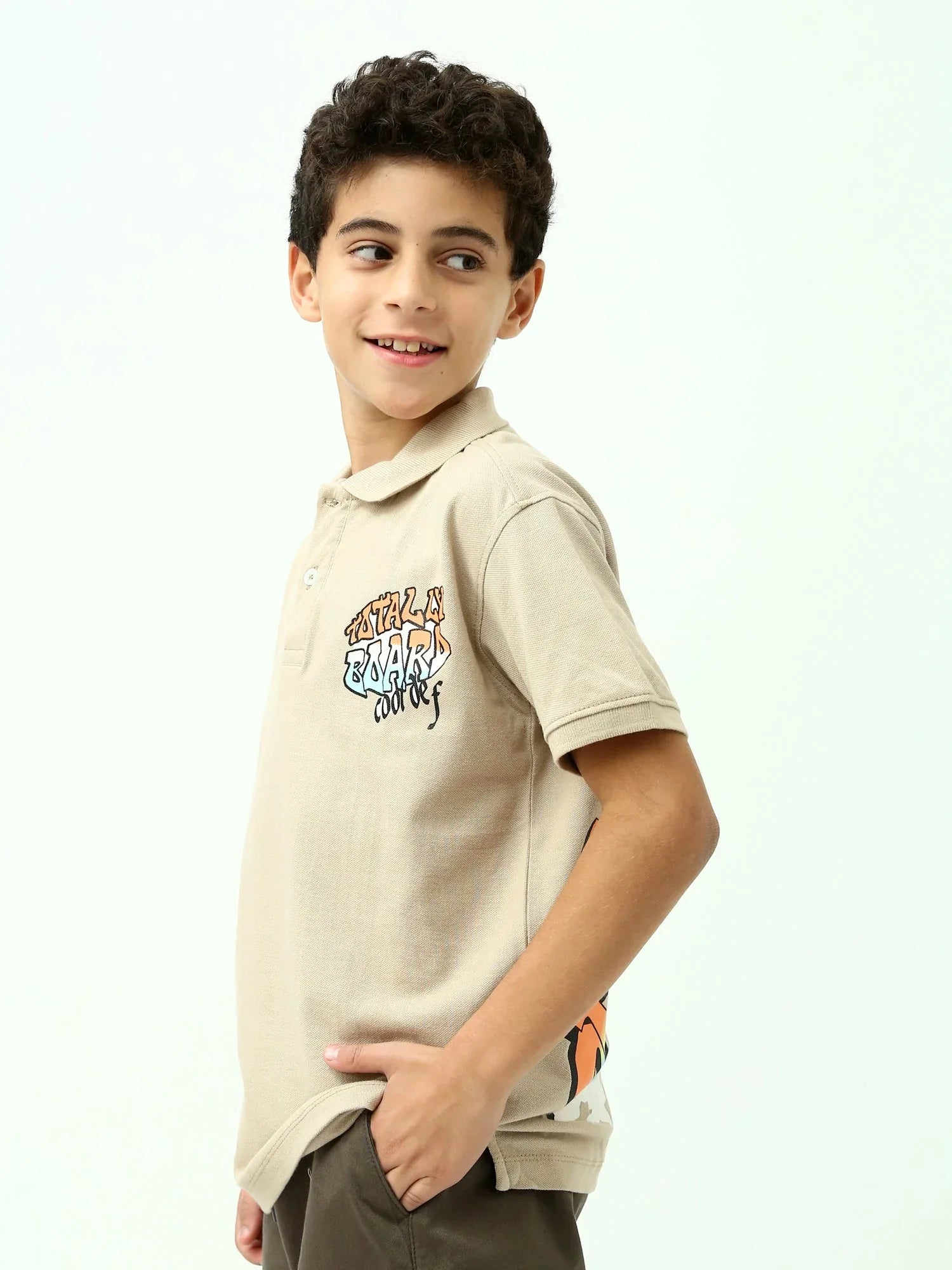 Polo ado garçon imprimé streetwear, col polo, manches courtes - POS24SPPI75392MJ1 - Justyol