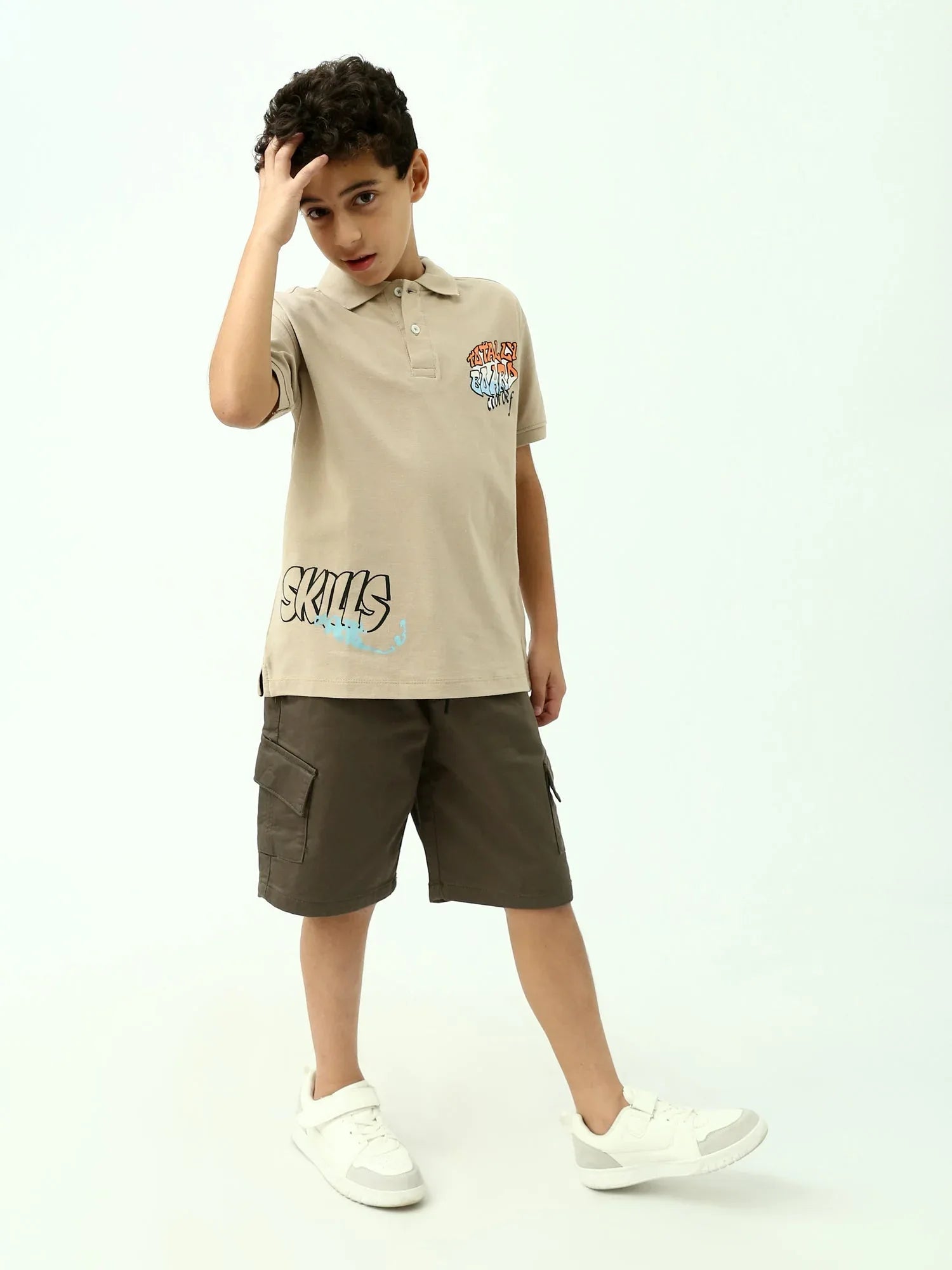 Polo ado garçon imprimé streetwear, col polo, manches courtes - POS24SPPI75392MJ1 - Justyol