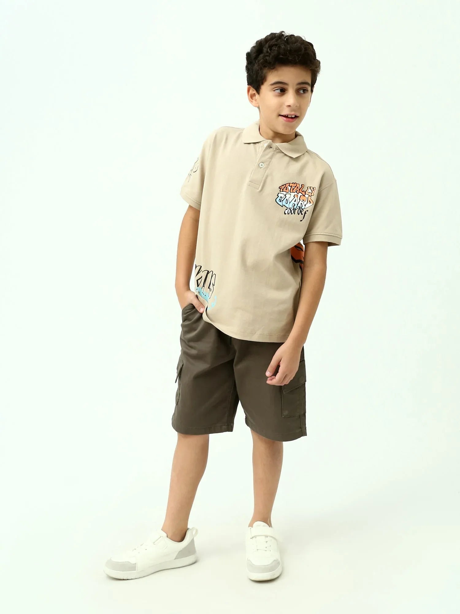 Polo ado garçon imprimé streetwear, col polo, manches courtes - POS24SPPI75392MJ1 - Justyol